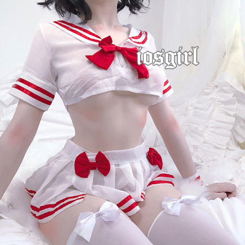 Japanese Lolita jk sexy erotic lingerie see through cosplay costumes lacy underwear upper panties for sailor, White
Japanese Lolita jk sexy erotic lingerie see through cosplay costumes lacy underwear upper panties for sailor, White