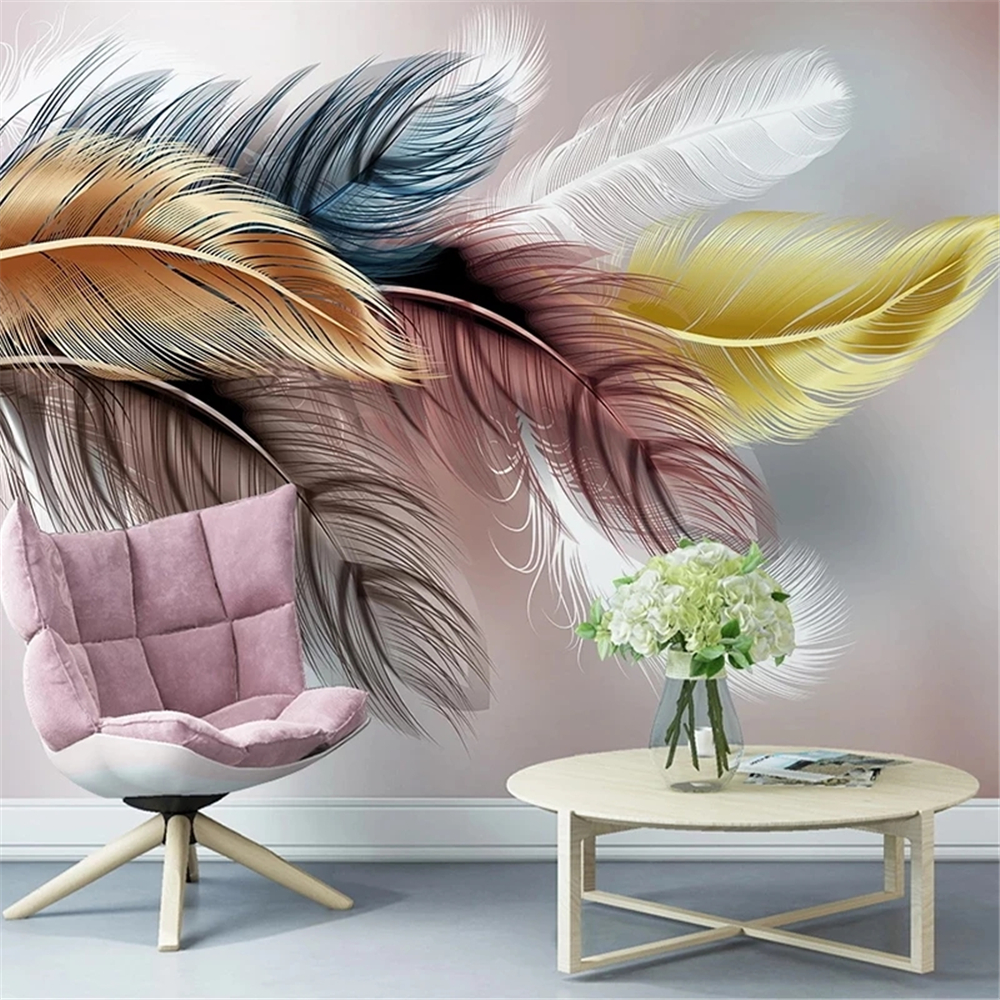 Custom 3D Photo Wallpapers Creative Feather Murals Modern Bedroom Living Room Sofa TV Background Art Papel De Parede Waterproof