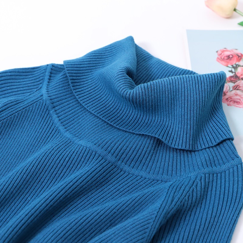 HLBCBG Autumn Winter Women Dress Basic Turtleneck Pullover Sweater Top Slim Fit Knitted Long Midi Dress RibbedVestidos Feminino 201017