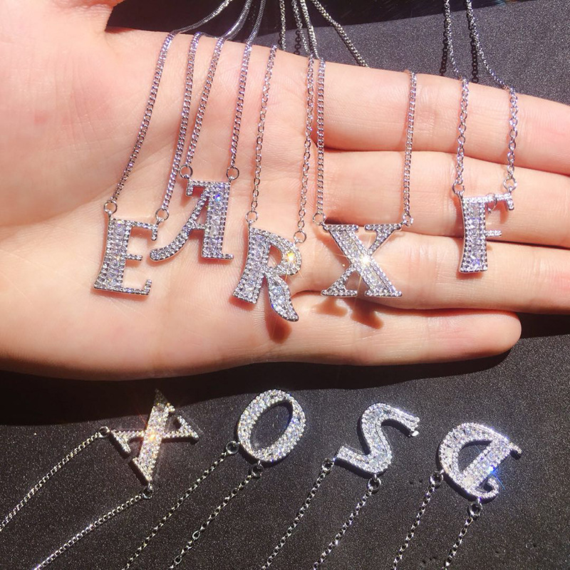 Hip Hop Shiny 26 English Letters Pendant Necklace Platinum Plated Necklace Jewelry Girl Women Birthday Gift
Hip Hop Shiny 26 English Letters Pendant Necklace Platinum Plated Necklace Jewelry Girl Women Birthday Gift