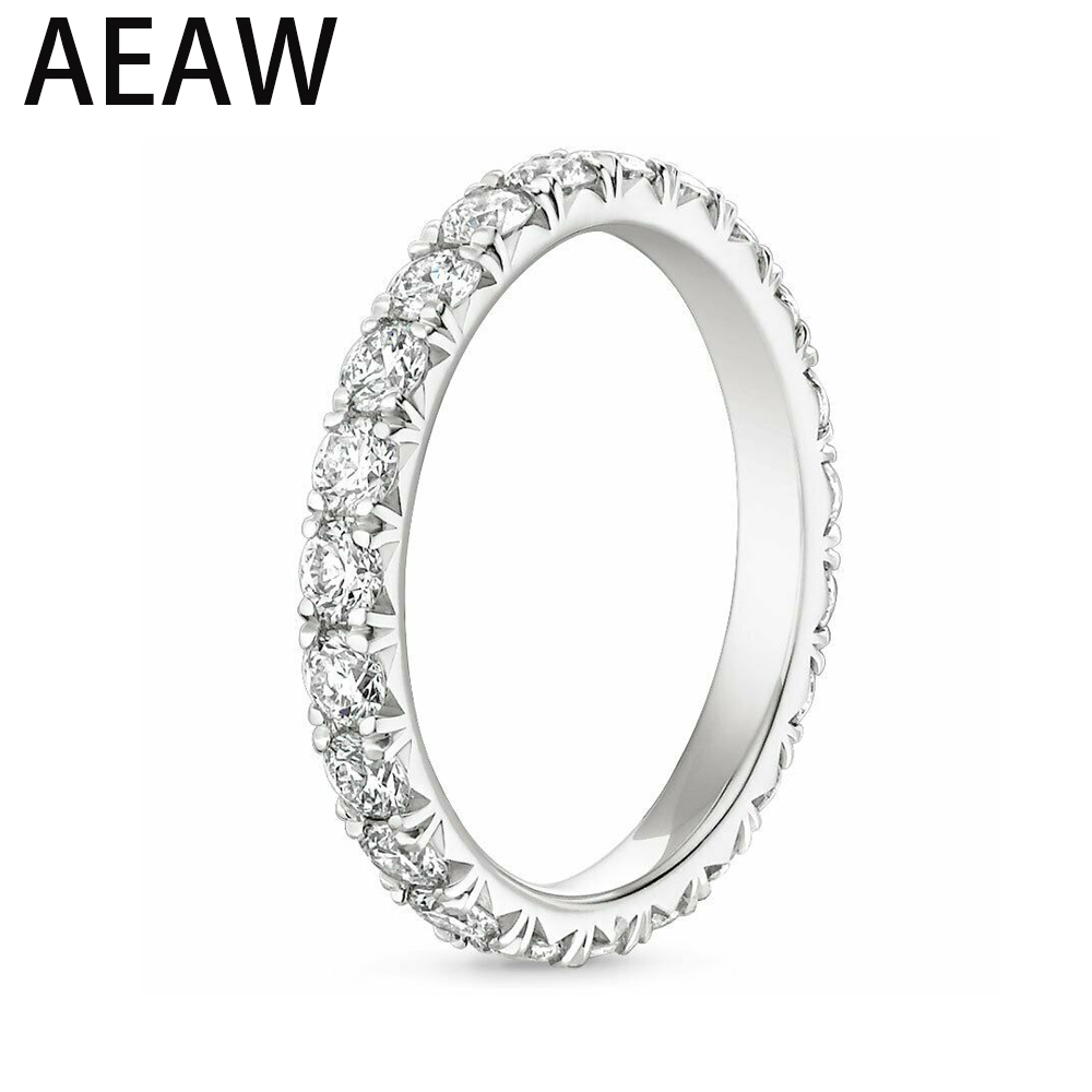 AEW Solid 14K 585 White Gold 1.2ctw 2mm DF Color Moissanite Eternity Wedding Band Moissanite Ring for Women Ladies Ring 201118, Slivery;golden
AEW Solid 14K 585 White Gold 1.2ctw 2mm DF Color Moissanite Eternity Wedding Band Moissanite Ring for Women Ladies Ring 201118, Slivery;golden