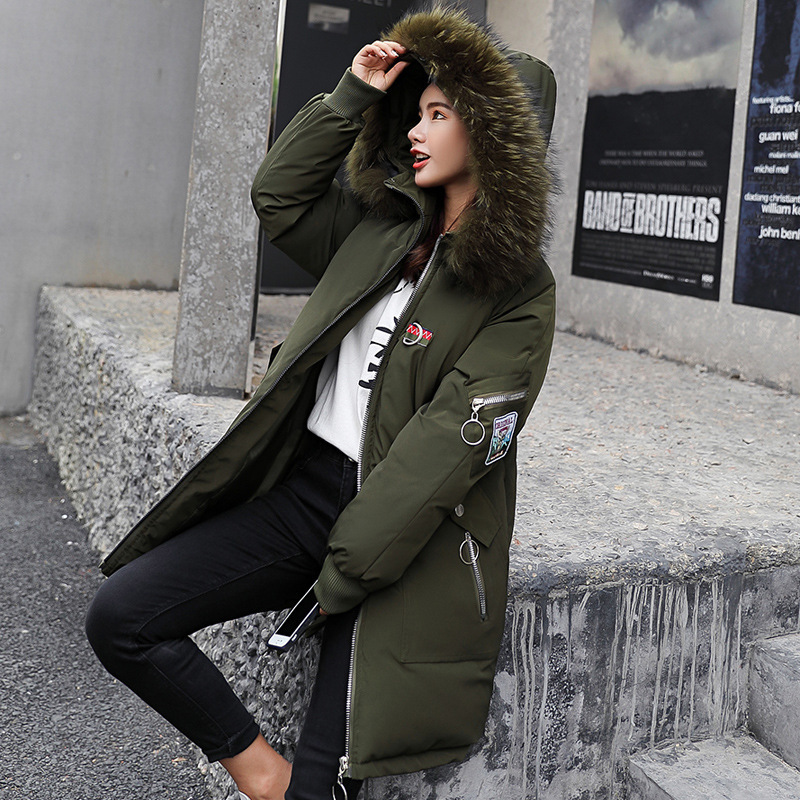 2019 Winter Jacket Women Fur Hooded Parka Long Coats embroidery Cotton Padded Winter Coat Women Warm Thicken Jaqueta Feminina T200114
