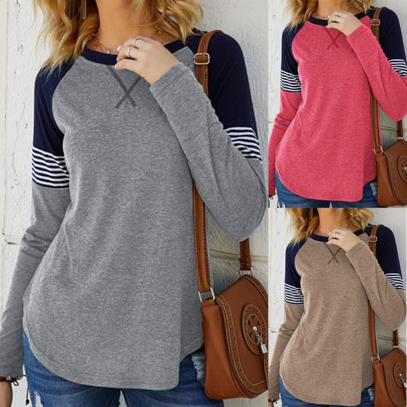 2020 Tshirt Women Fashion Casual Color Block Round Neck Long Sleeve Loose Tops Top Women Harajuku T Shirt Ropa Mujer Camisetas, White
2020 Tshirt Women Fashion Casual Color Block Round Neck Long Sleeve Loose Tops Top Women Harajuku T Shirt Ropa Mujer Camisetas, White