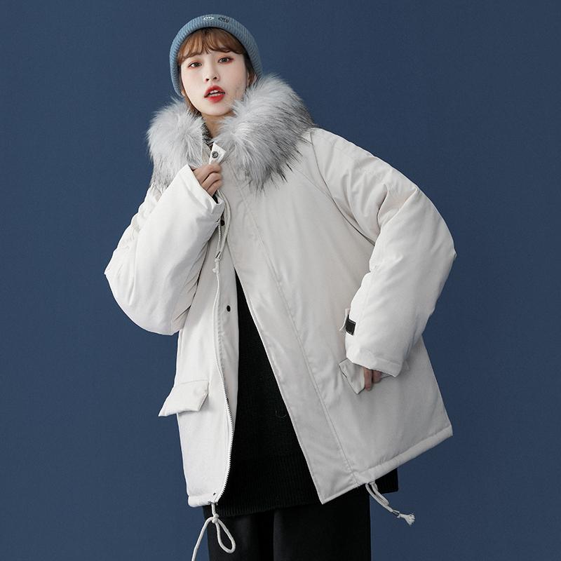 Winter Thick Warm Korean Fashion Black White Parkas Solid Fur Hoody Oversized Zipper Jackets Coats Female Outwear
Winter Thick Warm Korean Fashion Black White Parkas Solid Fur Hoody Oversized Zipper Jackets Coats Female Outwear