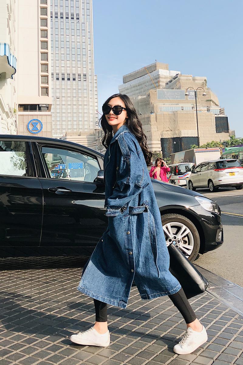 Restore Denim Coat Loose Trench Coat Women Outerwear Spring 2020 Fashion Newon All Match Overknee Windbreaker, Blue
Restore Denim Coat Loose Trench Coat Women Outerwear Spring 2020 Fashion Newon All Match Overknee Windbreaker, Blue