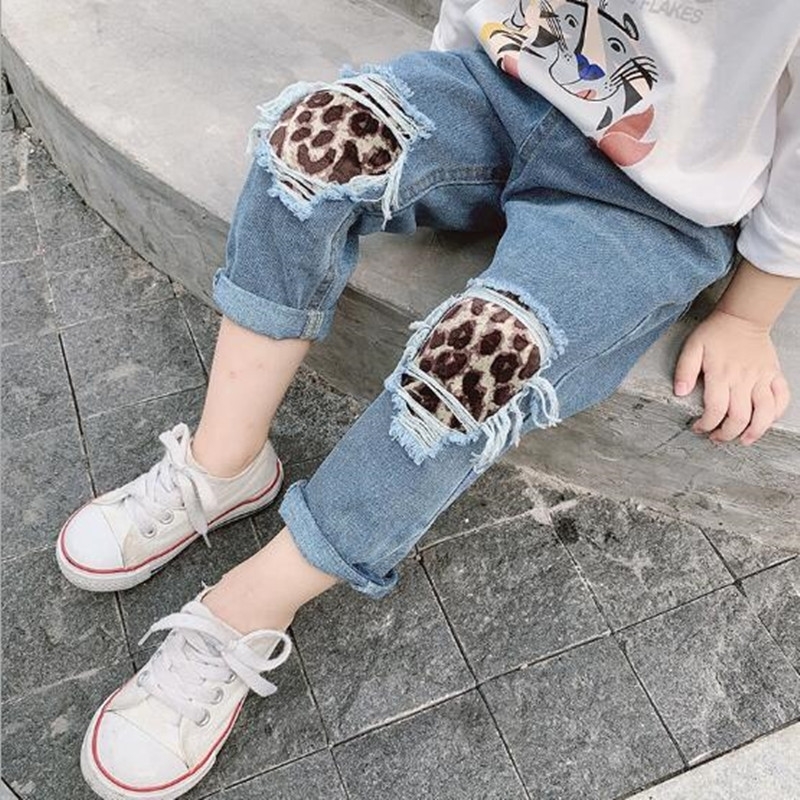Arrival Spring Summer Baby Girls Ripped Jeans Children Kids Denim Pants Fashion Girls Pants 1- LJ201203