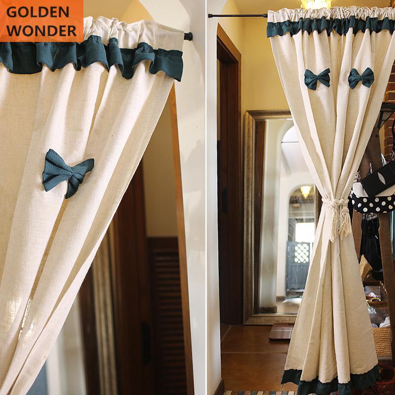GOLDEN WONDER Cotton and Lien Curtains Dark Green Bowknot Door Bedroom Curtain, Beige
GOLDEN WONDER Cotton and Lien Curtains Dark Green Bowknot Door Bedroom Curtain, Beige