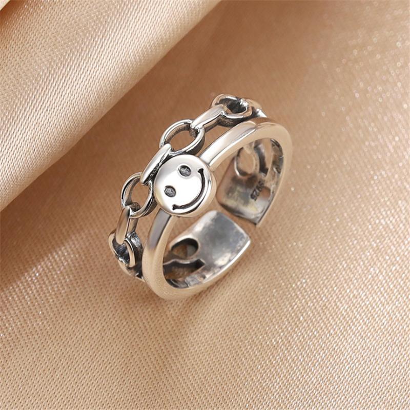 2020 Simple Lucky Keep Smilely Face Vintage Finger Rings For Female Jewelry 925 Sterling Silver Link Chain Punk Style Party Gift
2020 Simple Lucky Keep Smilely Face Vintage Finger Rings For Female Jewelry 925 Sterling Silver Link Chain Punk Style Party Gift