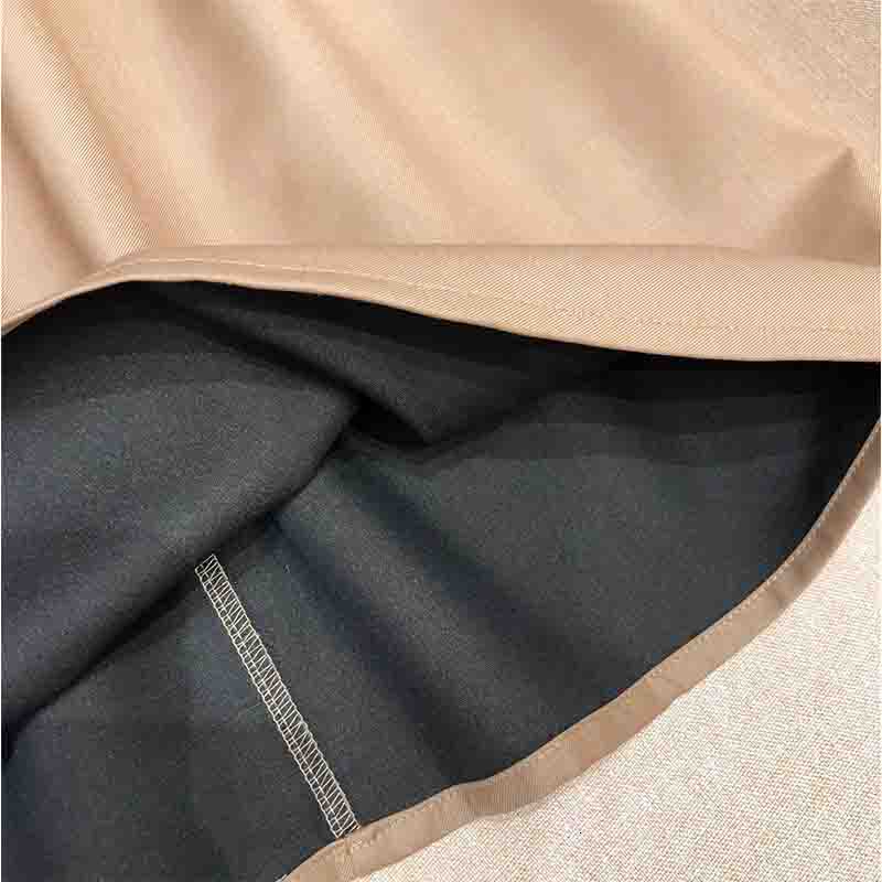 Cosmicchic Autumn Winter Women Solid Color Empire Midi Skirt D Metal Letter High Waist Elegant Aline Pleated Khaki Skirts T200324