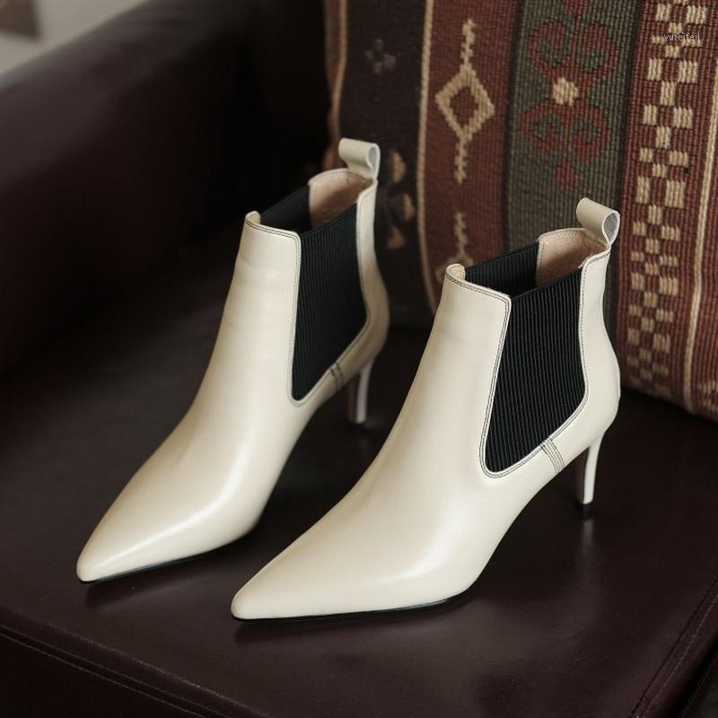 White Leather Elastic Band Ankle Boots Pointed Toe 7cm High Heel Office ladies Black Shoes Winter Boots1
White Leather Elastic Band Ankle Boots Pointed Toe 7cm High Heel Office ladies Black Shoes Winter Boots1