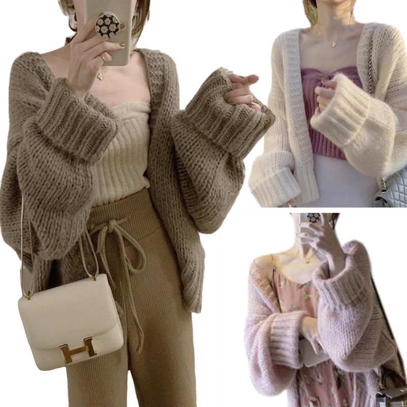 Women Autumn Batwing Long Sleeve Knitted Cardigan Solid Color Open Front Thicken Warm Sweater Coat Oversized Jacket
Women Autumn Batwing Long Sleeve Knitted Cardigan Solid Color Open Front Thicken Warm Sweater Coat Oversized Jacket