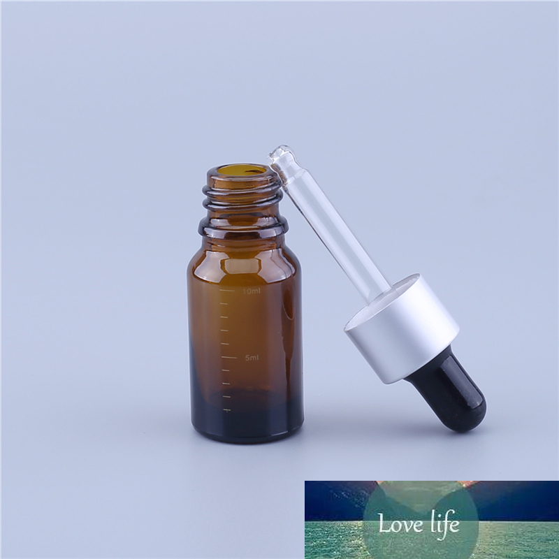 200pcs/lot Empty 10ML Scale Glass Serum Dropper Bottle 10cc Amber Blue Green Essential Oil Bottles with Scale on The Bottle