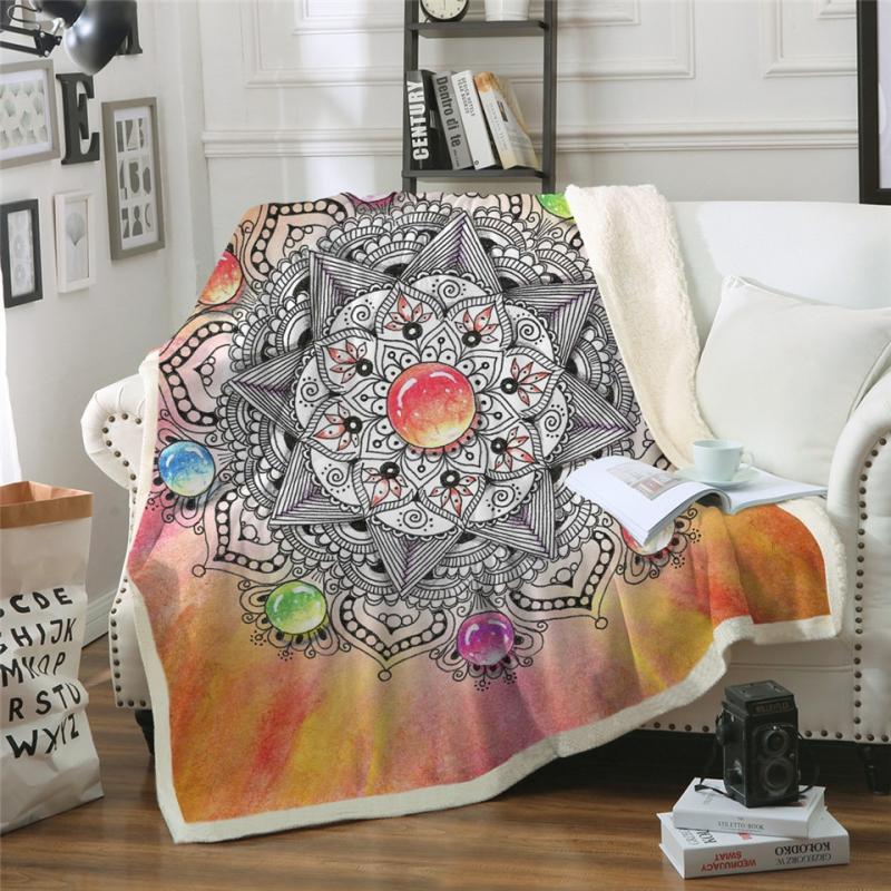 Scarves 3D Print Rectangle Sherpa Blanket Wearable Throw FJ30