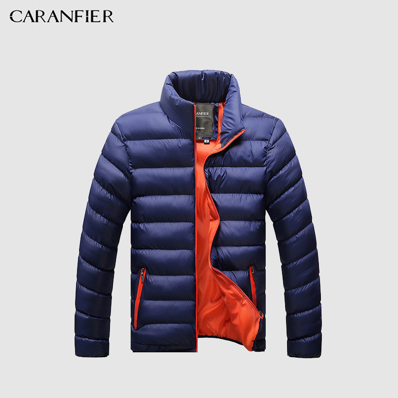 CARANFIER New Men Parka Winter Thick Collar Jacket Smart Casual Cotton Coat England Style Breathable Warm Male Jacket XS-4XL 201027