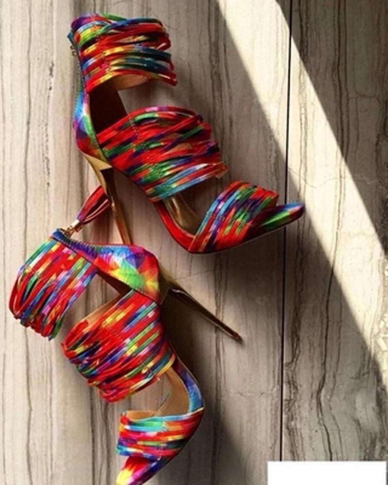 Sexy Ladies Gradient Strappy Ankle Boots Plated Stiletto Heels Female multicolors Sandals Summer Back Tassel Bottines Woman, Color 1
Sexy Ladies Gradient Strappy Ankle Boots Plated Stiletto Heels Female multicolors Sandals Summer Back Tassel Bottines Woman, Color 1