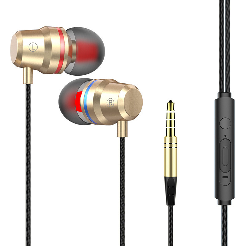 Metal Wired Earphones Super Bass Subwoofer Earphone 3.5mm Sport Earphone for Phone Tablet PC Computer with Microphone Handsfree Phone Call