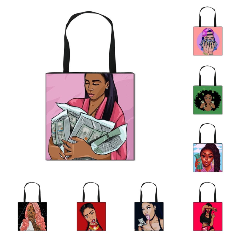 Afro Girls Shoulder Bag Cartoon Printed Handbag Totes Women Crossbody Bags Large Shopping Folden Bag Designer Handbags Tote 30 Color F102602, #1-#30 mixed color or remark
Afro Girls Shoulder Bag Cartoon Printed Handbag Totes Women Crossbody Bags Large Shopping Folden Bag Designer Handbags Tote 30 Color F102602, #1-#30 mixed color or remark