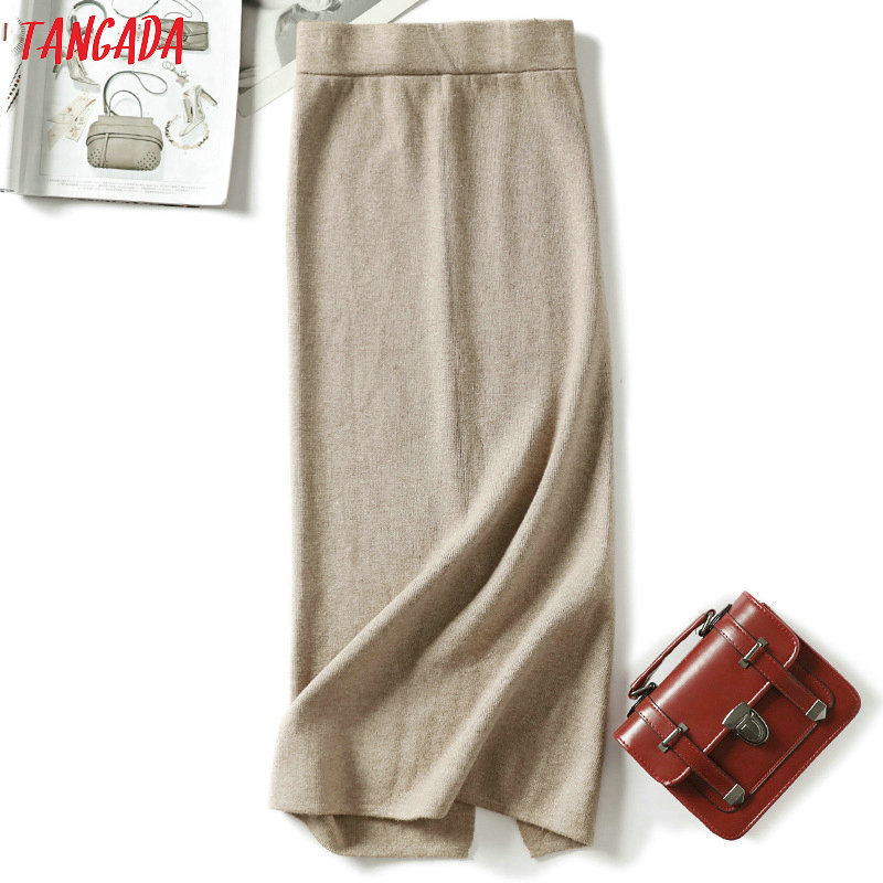 Tangada Women solid long skirts knit stretch high waist korean style ladies black pencil skirt faldas mujer moda AQX05 Y200326, Apricot
Tangada Women solid long skirts knit stretch high waist korean style ladies black pencil skirt faldas mujer moda AQX05 Y200326, Apricot