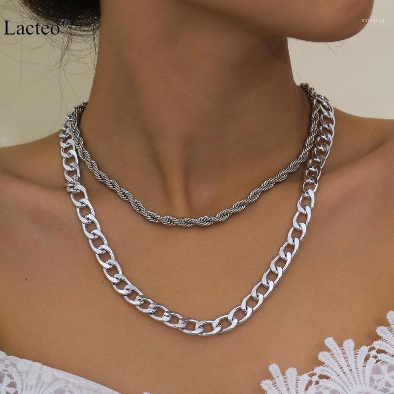 Chokers Lacteo Vintage Double Layered Thick Chunky Chain Choker Necklace Steampunk Twist Charm Jewelry For Women And Men1
Chokers Lacteo Vintage Double Layered Thick Chunky Chain Choker Necklace Steampunk Twist Charm Jewelry For Women And Men1