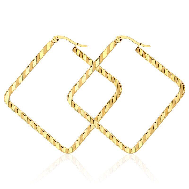 MxGxFam Titanium steel 4 Gold Color Square Circle Rope Hoop Earrings (1pair) Jewelry For Women Fashion 40 mm
MxGxFam Titanium steel 4 Gold Color Square Circle Rope Hoop Earrings (1pair) Jewelry For Women Fashion 40 mm