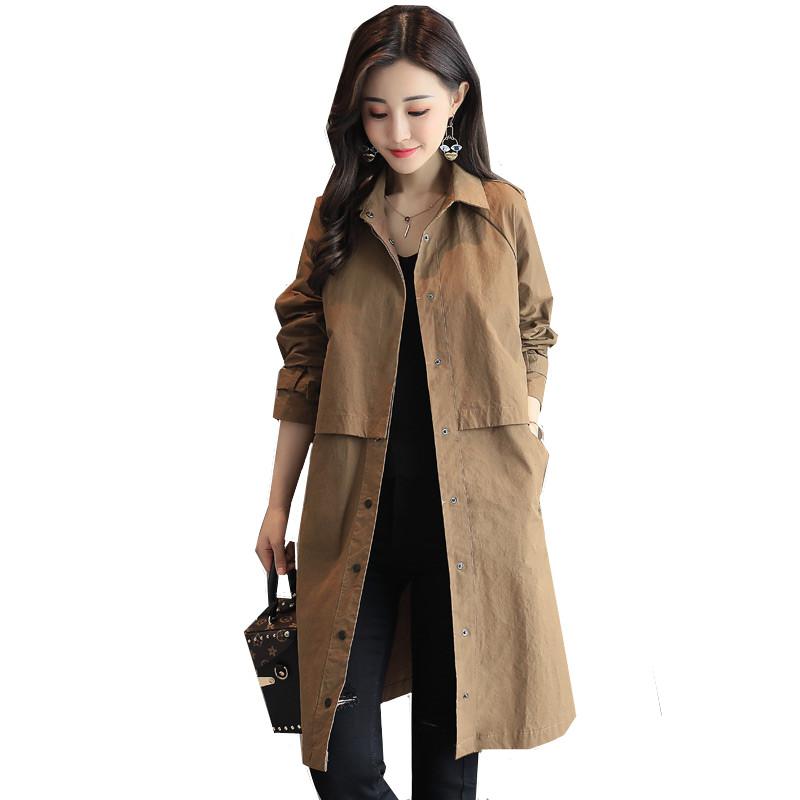 Spring Autumn High Quality New Loose Women Windbreaker Long Feminine Thin Trench Coat Korean Version Temperament Trench Coat, Photo color
Spring Autumn High Quality New Loose Women Windbreaker Long Feminine Thin Trench Coat Korean Version Temperament Trench Coat, Photo color