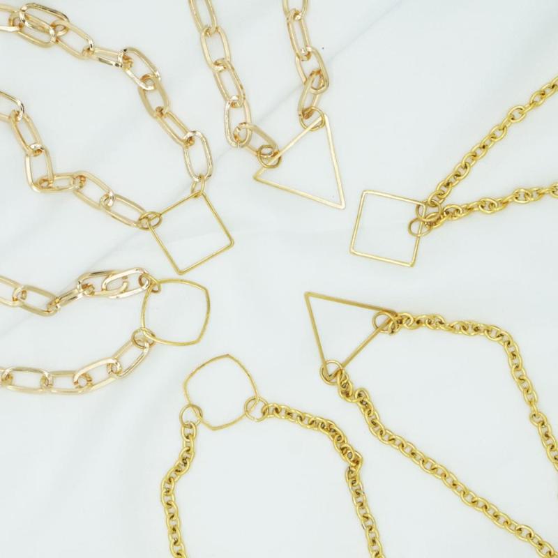 Golden Stainless Steel Geometry Choker Statement Necklace For Women Metal Triangle/Square CHUNKY CHAIN Necklaces
Golden Stainless Steel Geometry Choker Statement Necklace For Women Metal Triangle/Square CHUNKY CHAIN Necklaces