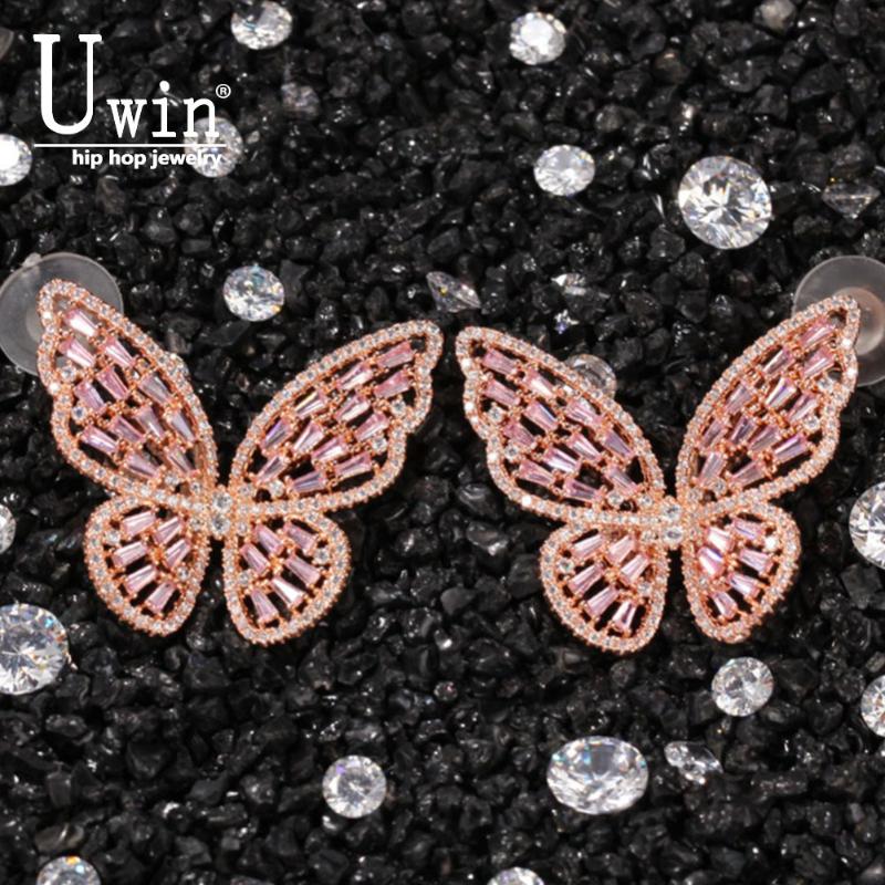 Stud Uwin Butterfly Earrings Colorful Micro Paved Cubic Zircon Earings Fashion Jewelry Gift
Stud Uwin Butterfly Earrings Colorful Micro Paved Cubic Zircon Earings Fashion Jewelry Gift