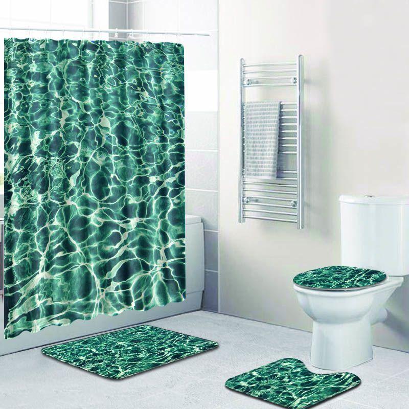 4pcs/set Water Pattern Printed Shower Curtain Pedestal Rug Lid Toilet Cover Mat Bath Mat Set Bathroom Curtains with 12 Hooks
4pcs/set Water Pattern Printed Shower Curtain Pedestal Rug Lid Toilet Cover Mat Bath Mat Set Bathroom Curtains with 12 Hooks