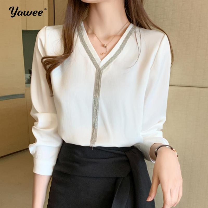 2021 Autumn New Korean Loose Long Sleeve V-neck White Shirts Women Office Lady Solid White Blouses Fashion Tops Blusas
2021 Autumn New Korean Loose Long Sleeve V-neck White Shirts Women Office Lady Solid White Blouses Fashion Tops Blusas