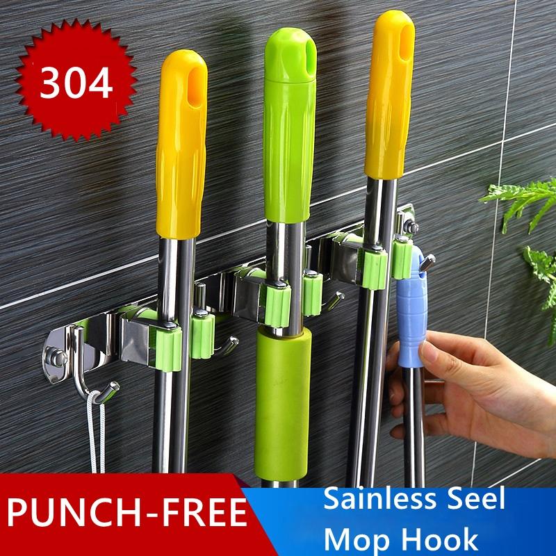 304 Stainless Steel Mop Hook Broom Holder Multi-Purpose Hooks Wall Mounted Mop Organizer Holder Housework Accessories
304 Stainless Steel Mop Hook Broom Holder Multi-Purpose Hooks Wall Mounted Mop Organizer Holder Housework Accessories