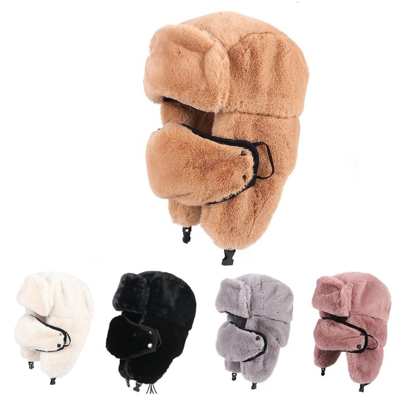 Women Winter Fluffy Plush Russian Style Ushanka Hat Outdoor Cycling Windproof Thermal Warm Trooper Trapper Cap with Face Mask Ea, Kh
Women Winter Fluffy Plush Russian Style Ushanka Hat Outdoor Cycling Windproof Thermal Warm Trooper Trapper Cap with Face Mask Ea, Kh