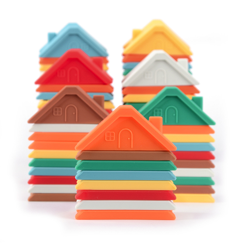 Creative Silicone Stacking Toys Baby Teethers Motor Skills Preschool Educational Building Blocks Nesting Toy for Toddler Kids