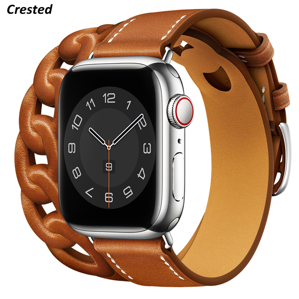 Strap For Apple Watch band 40mm 41mm 38mm 44mm 45mm 42mm Gourmette Double Tour Genuine Leather bracelet iWatch serie 7 6 5 3
Strap For Apple Watch band 40mm 41mm 38mm 44mm 45mm 42mm Gourmette Double Tour Genuine Leather bracelet iWatch serie 7 6 5 3