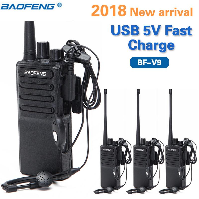 

4pcs Baofeng BF-V9 USB 5V Fast Charge Walkie Talkie 5W UHF 400-470MHz Ham CB Portable Radios Radio Set Upgrade of BF-888S bf888s