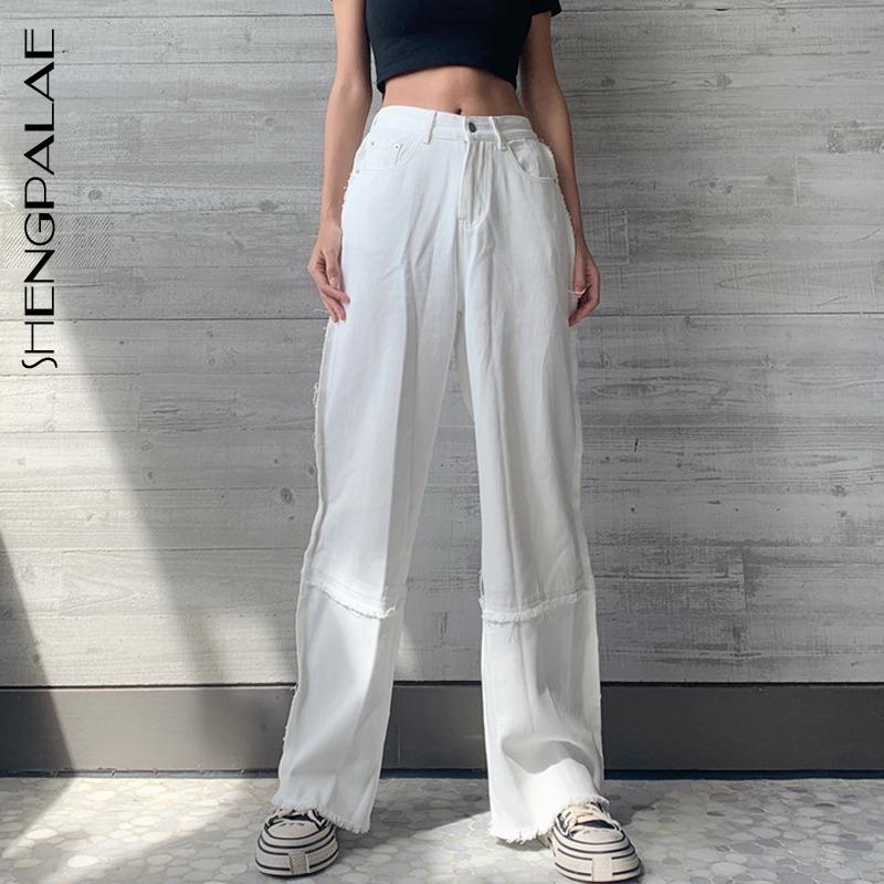 SHENGPALAE Stitching High Waist Jeans Women' 2021 Spring New Loose White Casual Minimalist Straight Female Cowboy Pants 5A766
SHENGPALAE Stitching High Waist Jeans Women' 2021 Spring New Loose White Casual Minimalist Straight Female Cowboy Pants 5A766