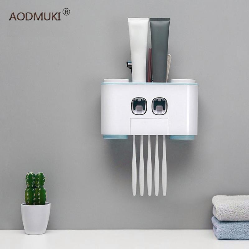 AODMUKI Wall-mount Toothbrush Holder Auto Squeezing Toothpaste Dispenser Toothbrush Toothpaste Cup Storage Bathroom Accessories
AODMUKI Wall-mount Toothbrush Holder Auto Squeezing Toothpaste Dispenser Toothbrush Toothpaste Cup Storage Bathroom Accessories