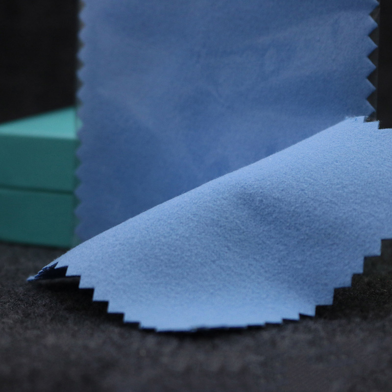 Cleaning Silver Polishing Cloth With Bag for Sterling Silver Jewelry Anti Tarnish Blue Color Microfiber Suede