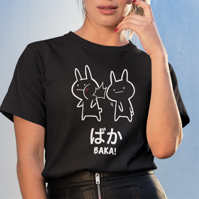 Baka Rabbit Slap T Shirt Japan Funny Anime Tops Women Short Sleeve Cotton O-neck Tee EU Size Novelty Japanese T-shirt Y200109, White
Baka Rabbit Slap T Shirt Japan Funny Anime Tops Women Short Sleeve Cotton O-neck Tee EU Size Novelty Japanese T-shirt Y200109, White