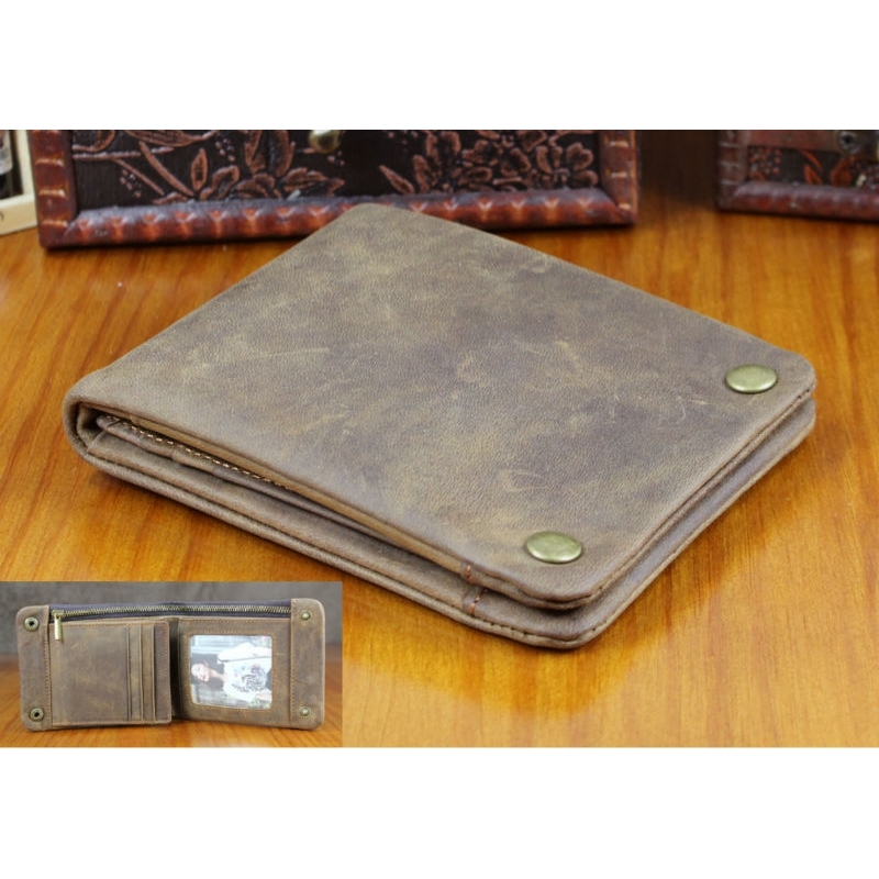 Men wallet Crazy horse genuine male leather bifold clutch credit card bag horizontal style WF110, Brown
Men wallet Crazy horse genuine male leather bifold clutch credit card bag horizontal style WF110, Brown