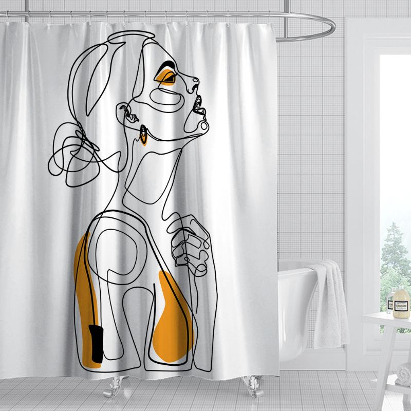Printed Simple Lines Painting Shower Curtain Waterproof Mildew Proof Punch-free Perforated Bathroom Curtain With 12pcs Hook
Printed Simple Lines Painting Shower Curtain Waterproof Mildew Proof Punch-free Perforated Bathroom Curtain With 12pcs Hook