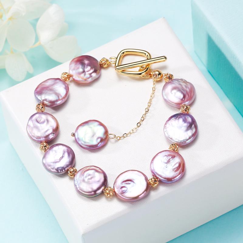 Bangle The Manufacturer Directly Provides Freshwater Baroque Round Purple Button Pearl Bracelet And Girls' Ot Design Hand Orname
Bangle The Manufacturer Directly Provides Freshwater Baroque Round Purple Button Pearl Bracelet And Girls' Ot Design Hand Orname