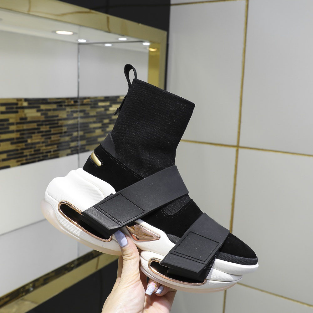 High quality womens socks shoes spring and autumn new elastic high top mens and womens fashion leather thick soled boots size 34-46, Black 3
High quality womens socks shoes spring and autumn new elastic high top mens and womens fashion leather thick soled boots size 34-46, Black 3