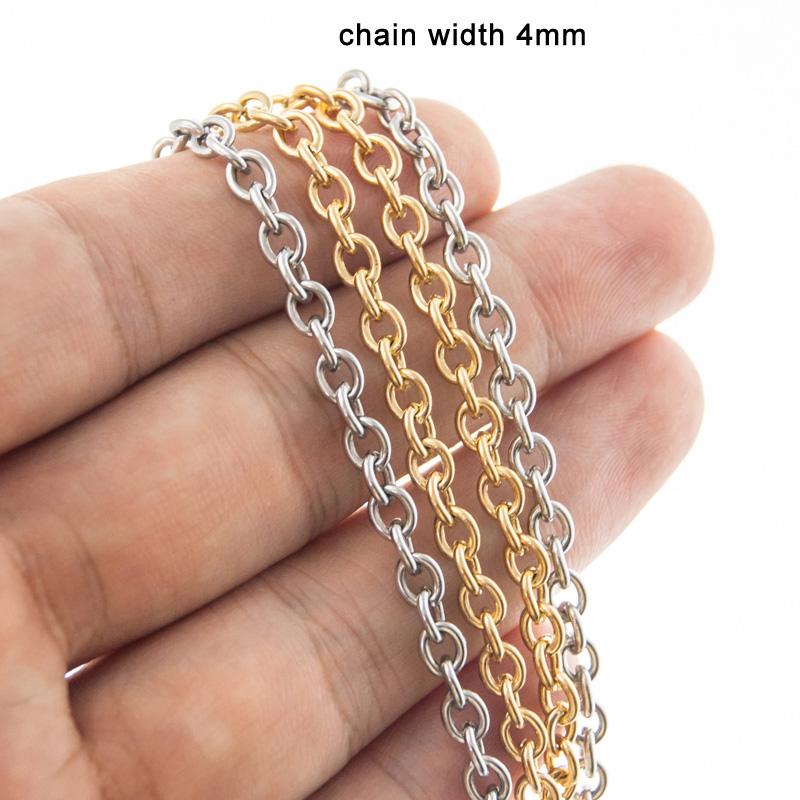 4mm Width Stainless Steel Chain For Jewelry Making Rolo Link Thick Chain Gold Silver Color With Circle Clasp Wholesale
4mm Width Stainless Steel Chain For Jewelry Making Rolo Link Thick Chain Gold Silver Color With Circle Clasp Wholesale