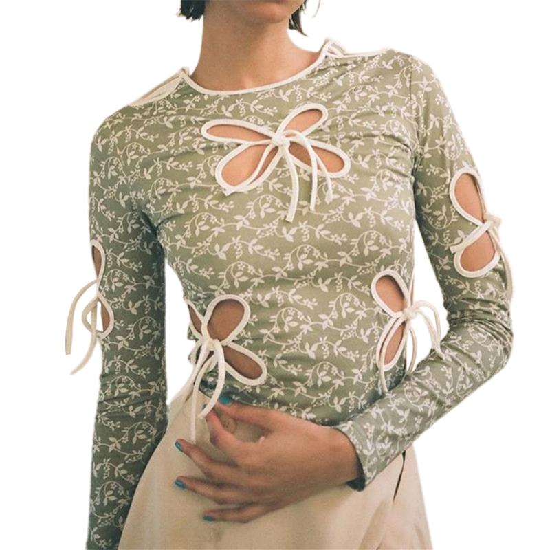 Patchwork Mesh Hollow See-Through E-girl y2k Tops Autumn Cross Bandage Floral Print Streetwear Lace T-shirts Chic Vintage Shirts, As pic
Patchwork Mesh Hollow See-Through E-girl y2k Tops Autumn Cross Bandage Floral Print Streetwear Lace T-shirts Chic Vintage Shirts, As pic