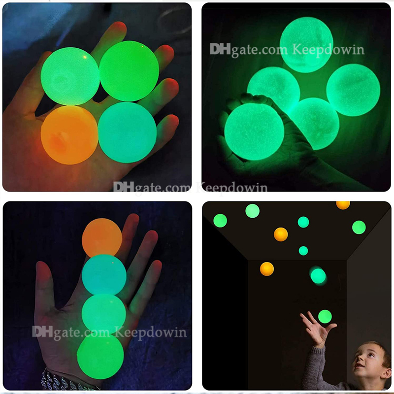 Ceiling Balls Luminescent Stress Relief Sticky Ball Glow Stick to the Wall Glow in Dark and Fall off Slowly Squishy Toys for Kids Adults, 4.5cm
Ceiling Balls Luminescent Stress Relief Sticky Ball Glow Stick to the Wall Glow in Dark and Fall off Slowly Squishy Toys for Kids Adults, 4.5cm
