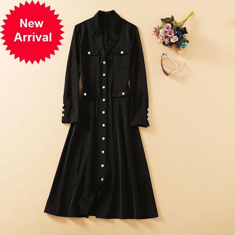 New Spring 2021 New Fall Design Lapel Temperament Dressed Black Feminine Soft Long Sleeve Elegant Party Dress P6A9, Blue
New Spring 2021 New Fall Design Lapel Temperament Dressed Black Feminine Soft Long Sleeve Elegant Party Dress P6A9, Blue