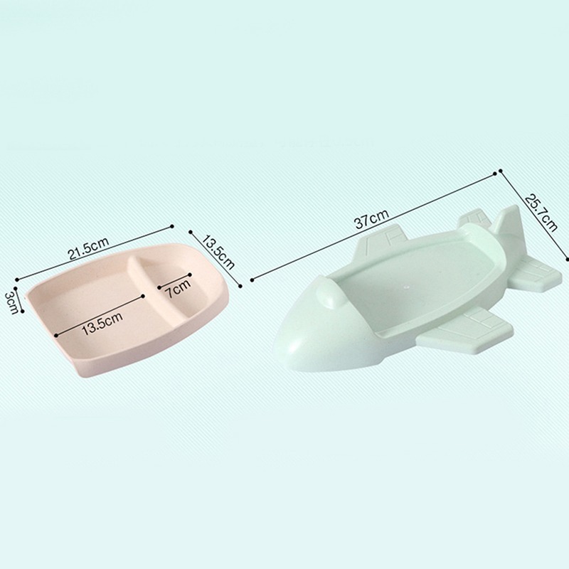 Cartoon Aircraft Shape Tableware Bamboo Fiber Plate Infant Tableware Toddle Children's Dividers Plate Child Gift Kids Cutlery LJ201019