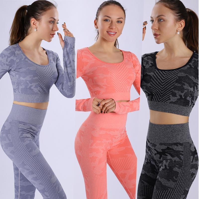 Women Yoga Workout Suits Camouflage Fitness Outfits High Waist Leggings For Jogging Seamless Long Sleeve Tracksuits Sport Set1, Black
Women Yoga Workout Suits Camouflage Fitness Outfits High Waist Leggings For Jogging Seamless Long Sleeve Tracksuits Sport Set1, Black