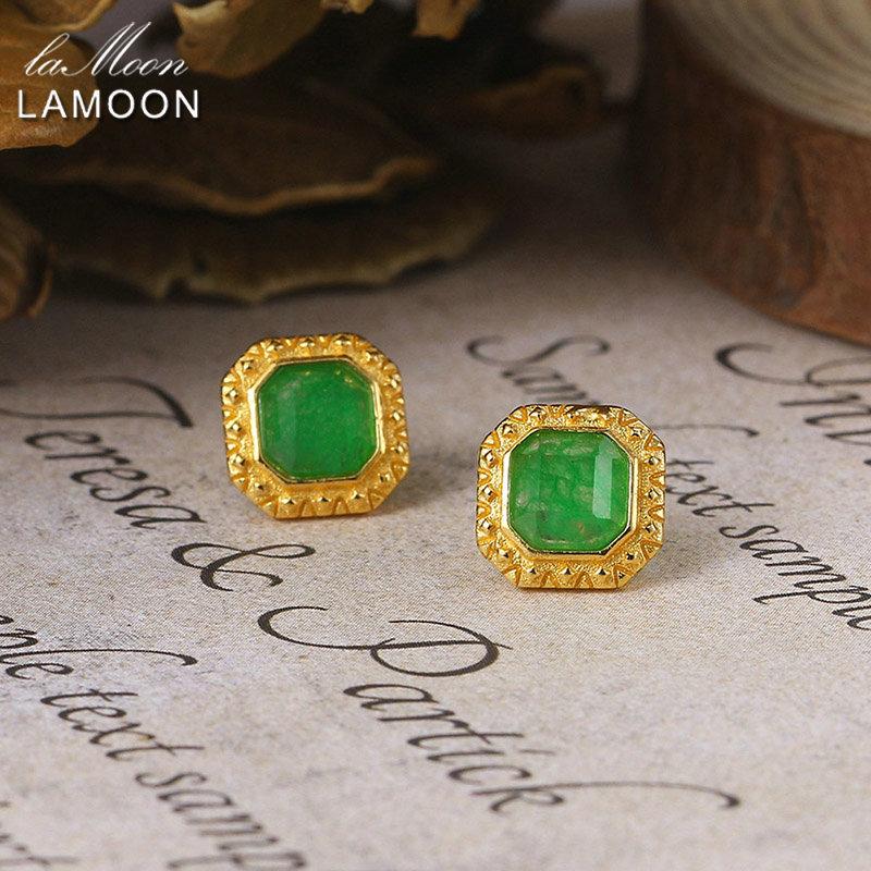 LAMOON Luxury Vintage Dyed Green Jade Earring For Women 925 Silver Stud Earring 14K Gold Plated Fine Jewelry Mother Gift LMEI098
LAMOON Luxury Vintage Dyed Green Jade Earring For Women 925 Silver Stud Earring 14K Gold Plated Fine Jewelry Mother Gift LMEI098