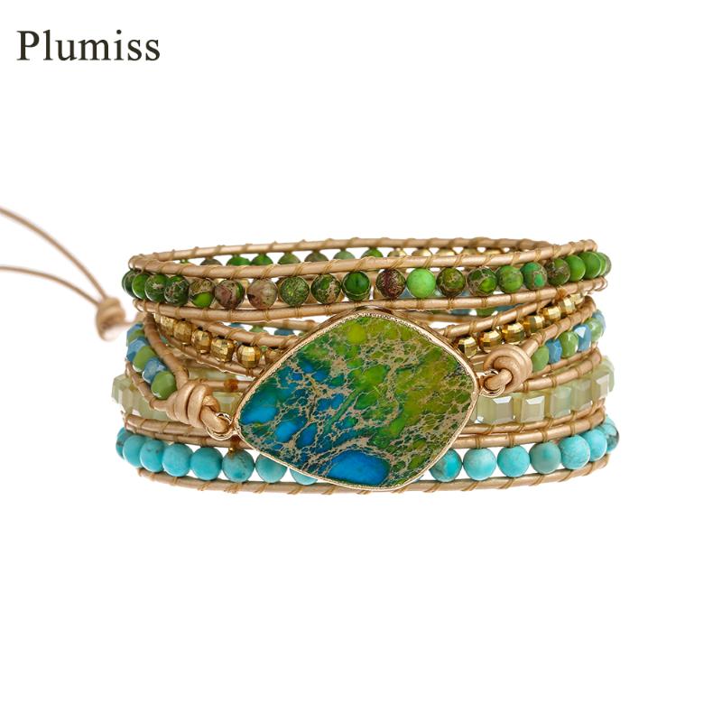 Tennis Plumiss Green Blue Emperor Stone Wrap Bracelet For Women Natural Beaded Bracelets Bohemian Jewelry Year Gifts 2021
Tennis Plumiss Green Blue Emperor Stone Wrap Bracelet For Women Natural Beaded Bracelets Bohemian Jewelry Year Gifts 2021